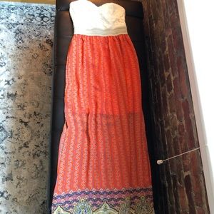 Strapless maxi dress